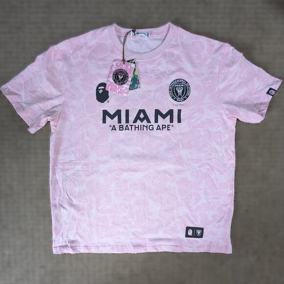 NWT: A BATHING APE Miami Graphic T-Shirt Pink Camo Design Size 3XL - Picture 1 of 10